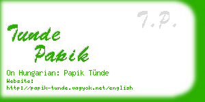 tunde papik business card